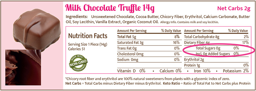 55 Calorie ASSORTED, twelve Truffles 14g