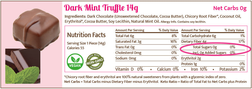 55 Calorie ASSORTED, twelve Truffles 14g
